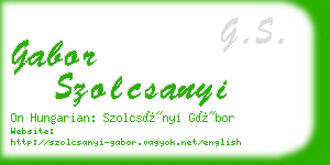 gabor szolcsanyi business card